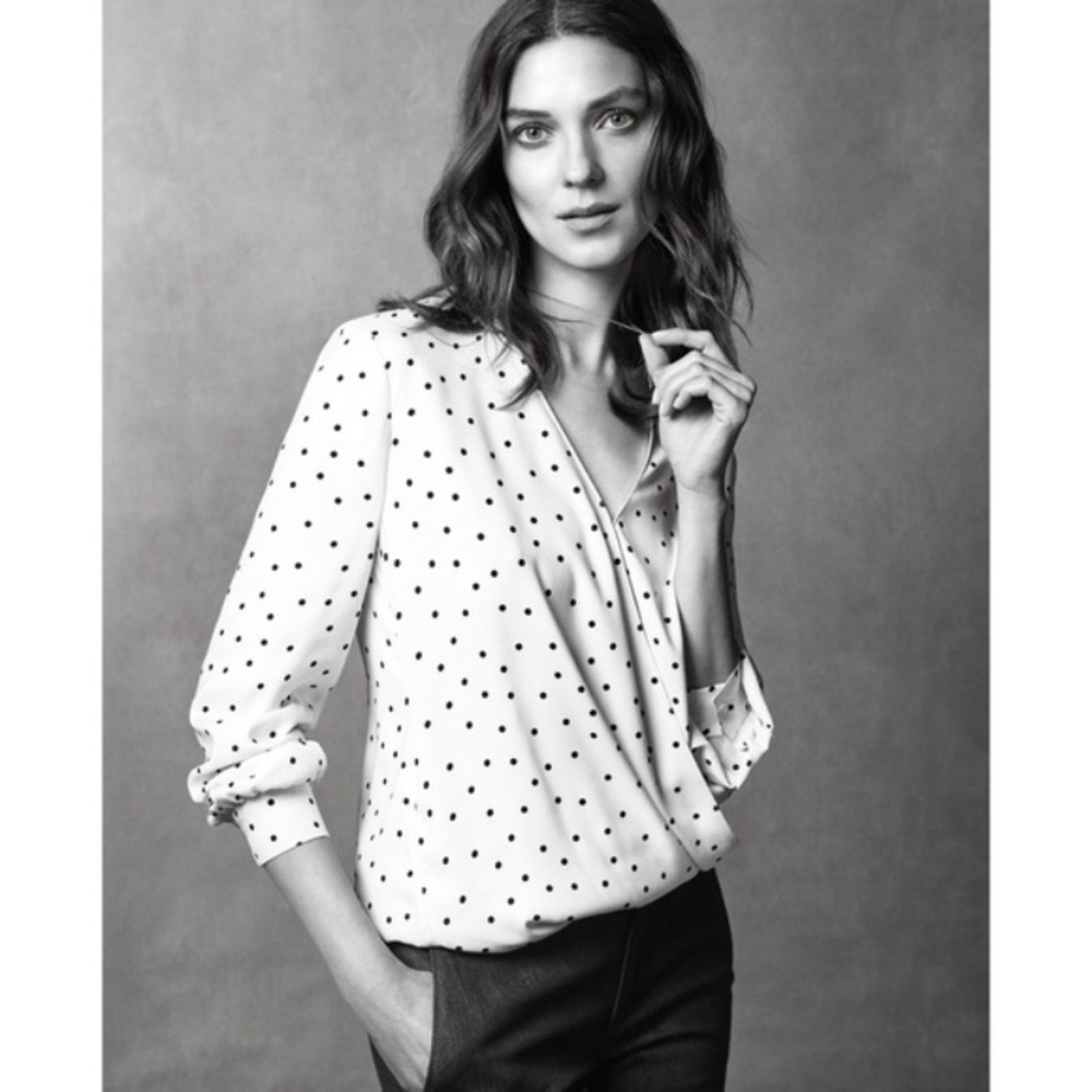 Ann Taylor polka dot wrap top